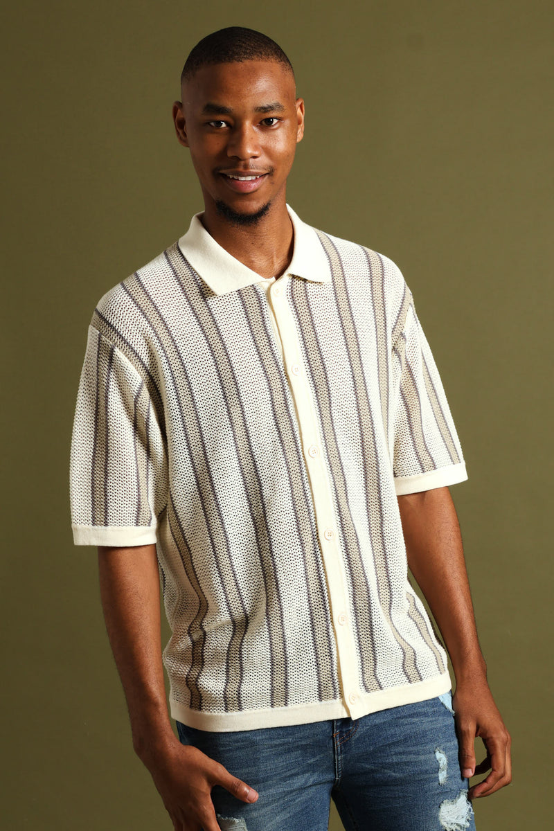 Crochet Shirt - Stone