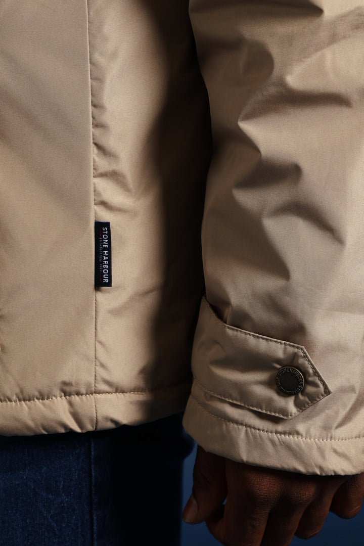 Hooded Utility Parka Jacket - Taupe