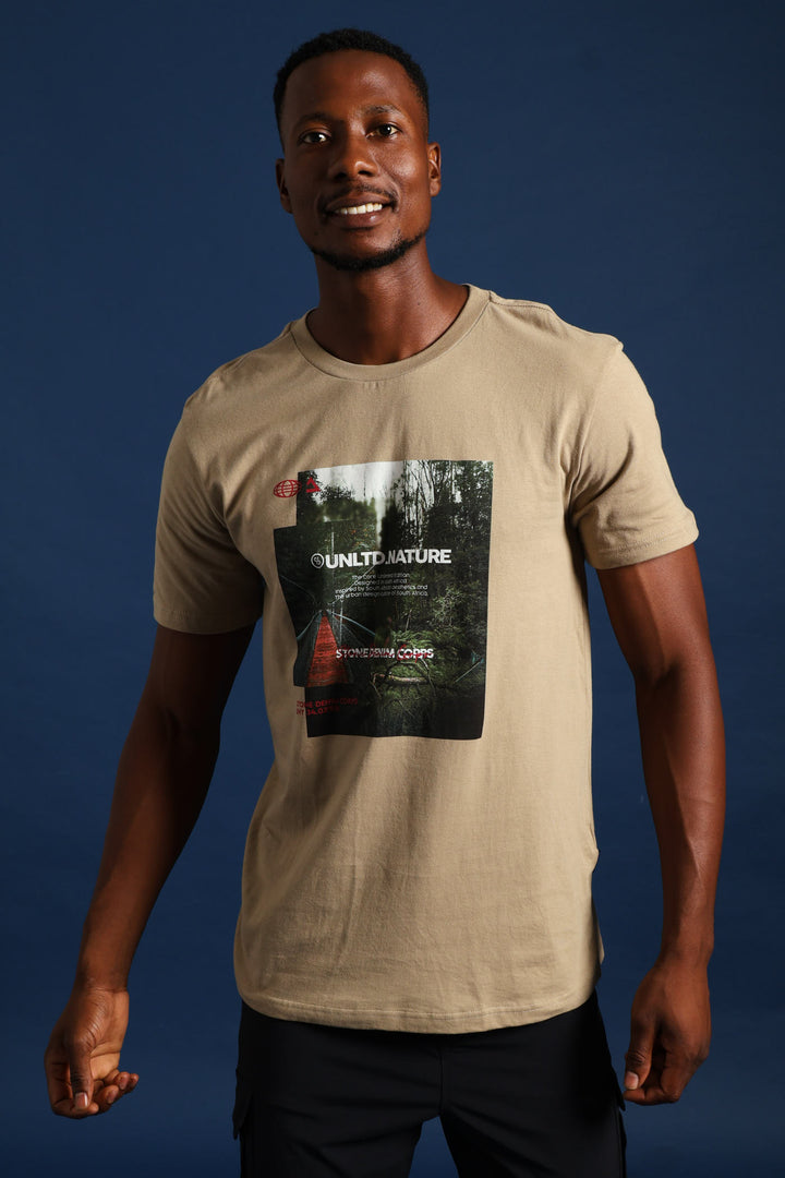 Forest Trail Bridge Photo Tee - Taupe