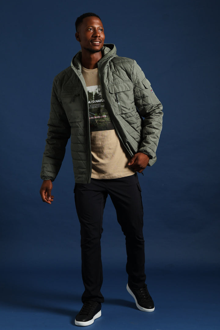 Quilted Utility Jacket - Fatigue