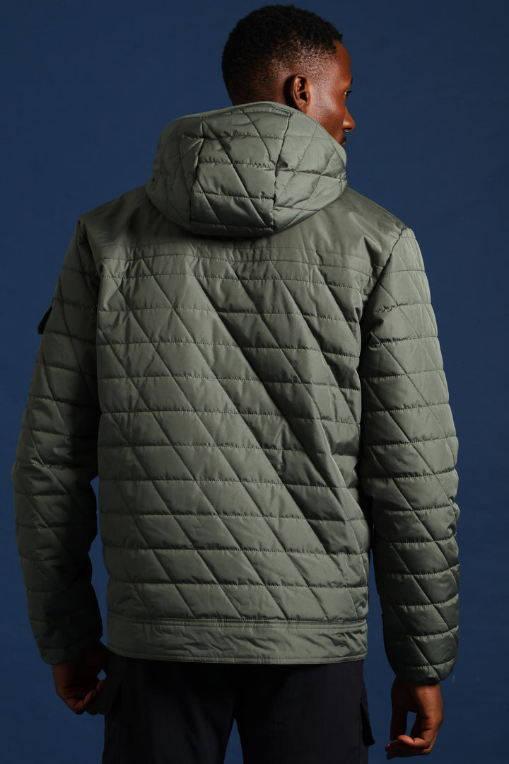 Quilted Utility Jacket - Fatigue