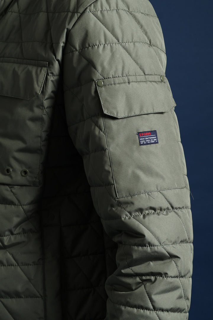 Quilted Utility Jacket - Fatigue