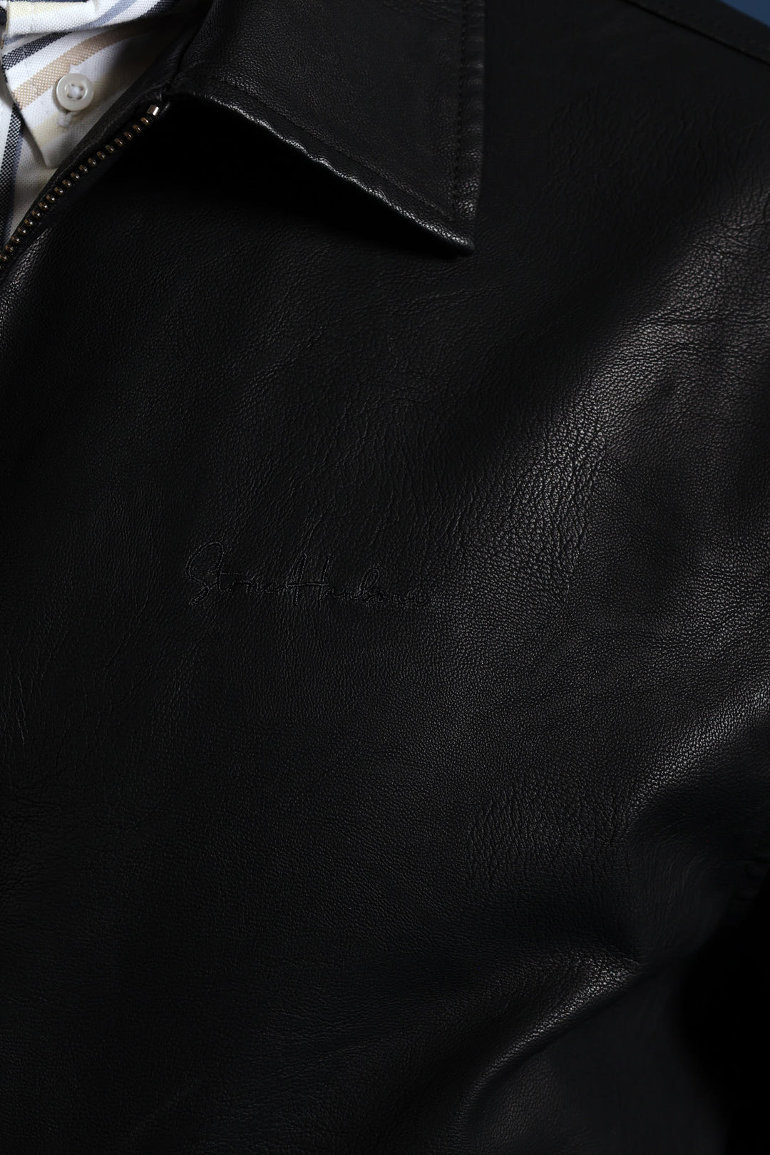 PU Zip Through Bomber - Black