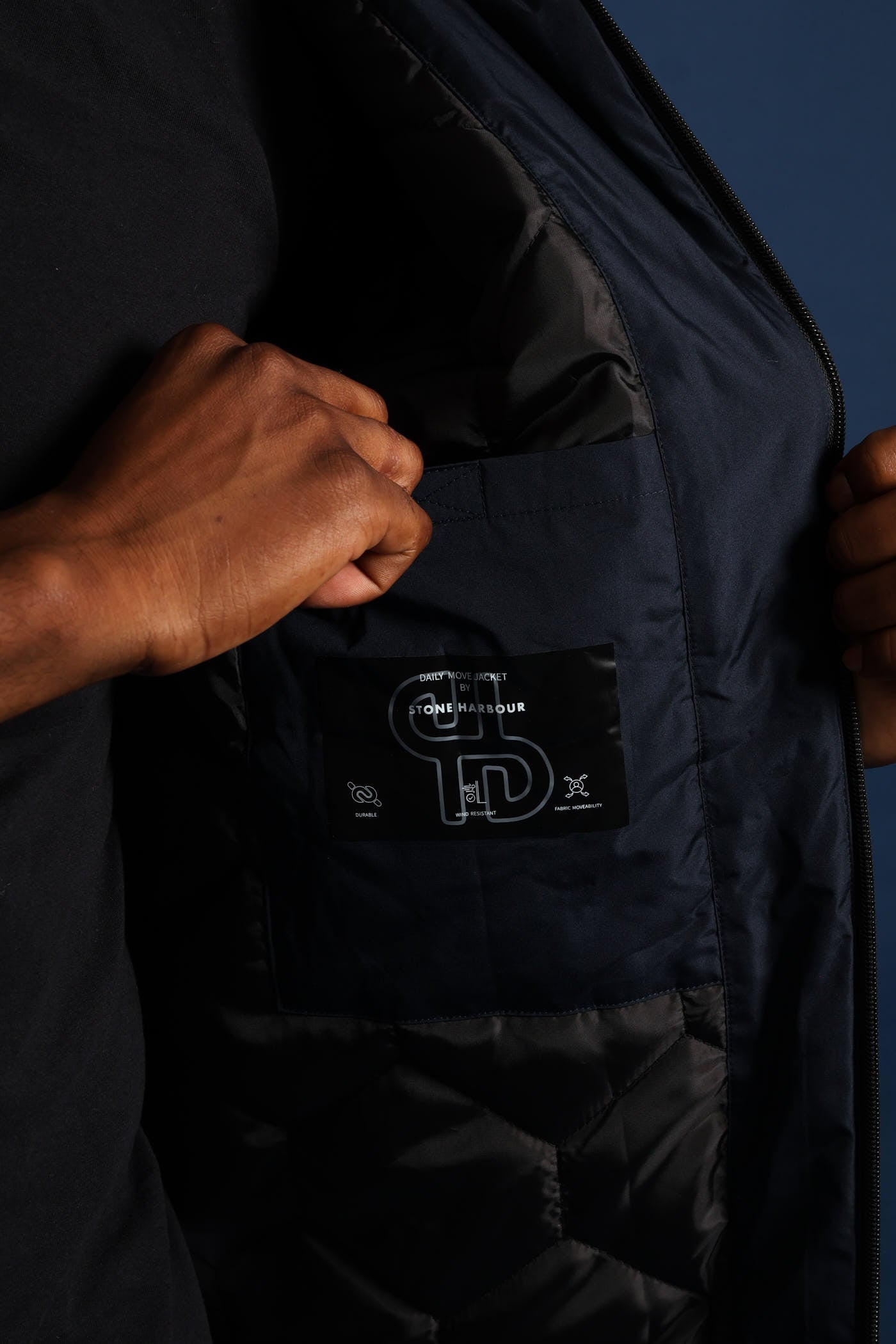 Mens Hooded Shell Jacket - Navy – Edgars