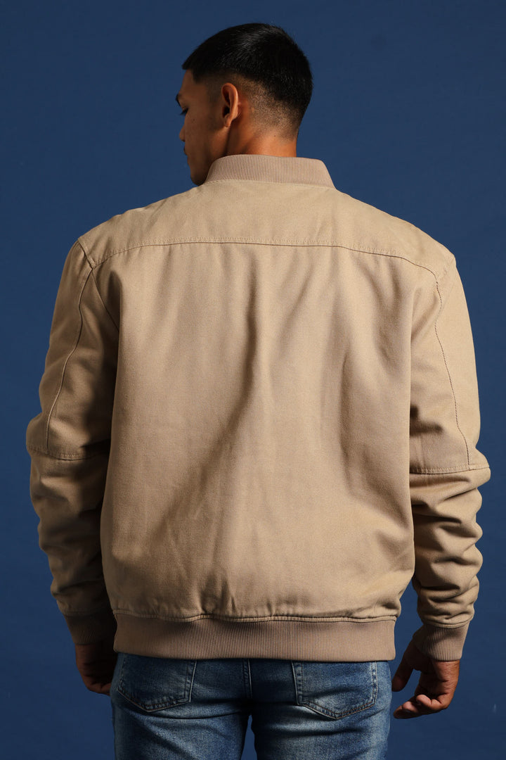 Cotton Bomber Jacket - Taupe