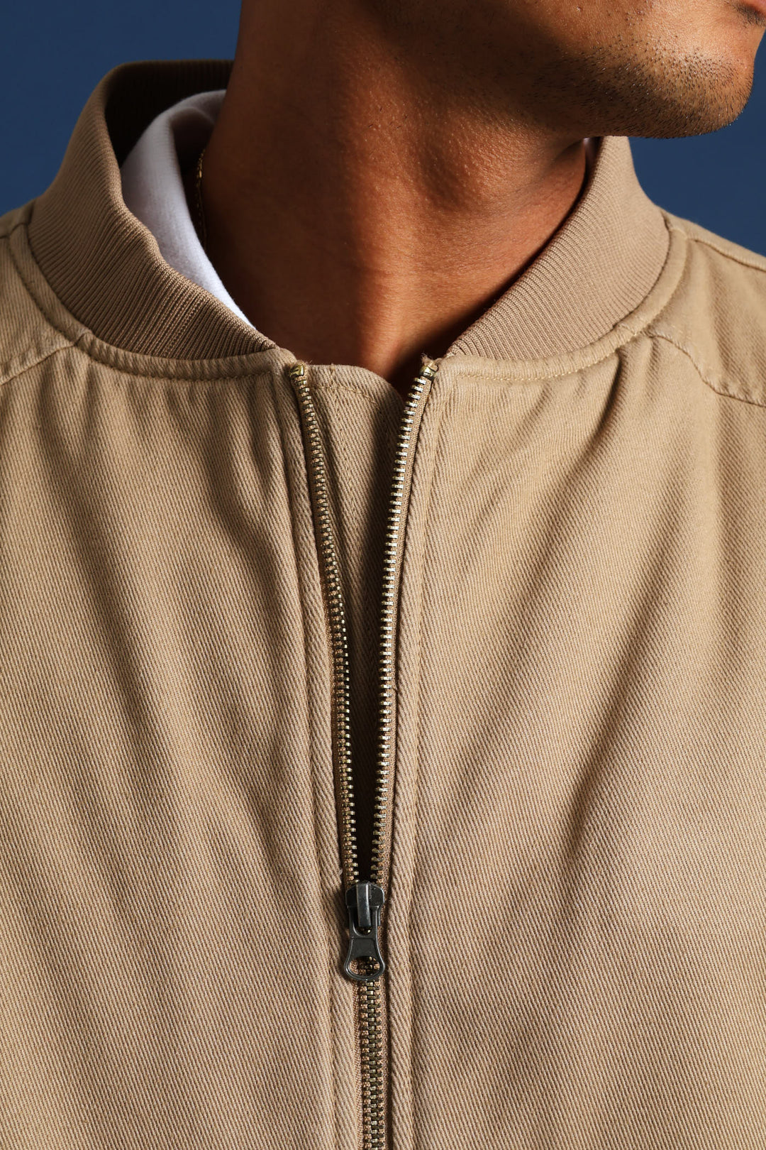 Cotton Bomber Jacket - Taupe