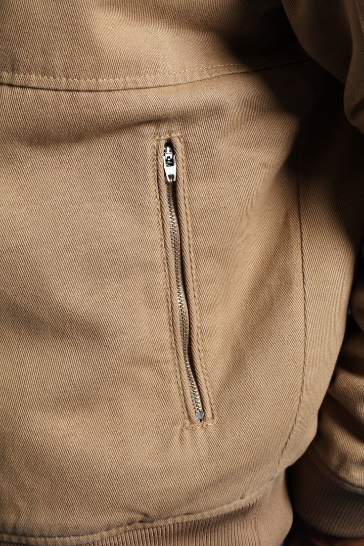 Cotton Bomber Jacket - Taupe