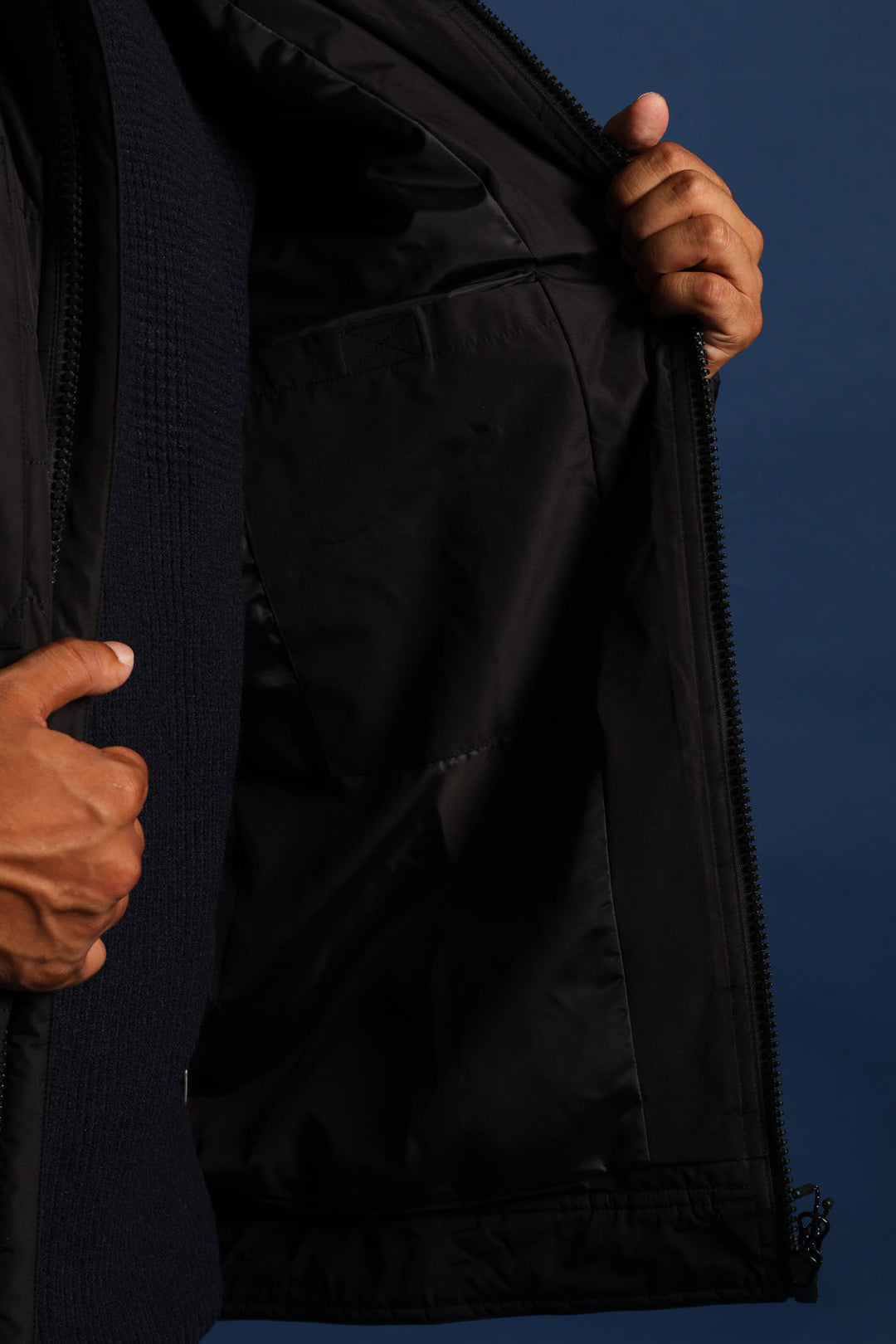 Quilted Utility Jacket - Black
