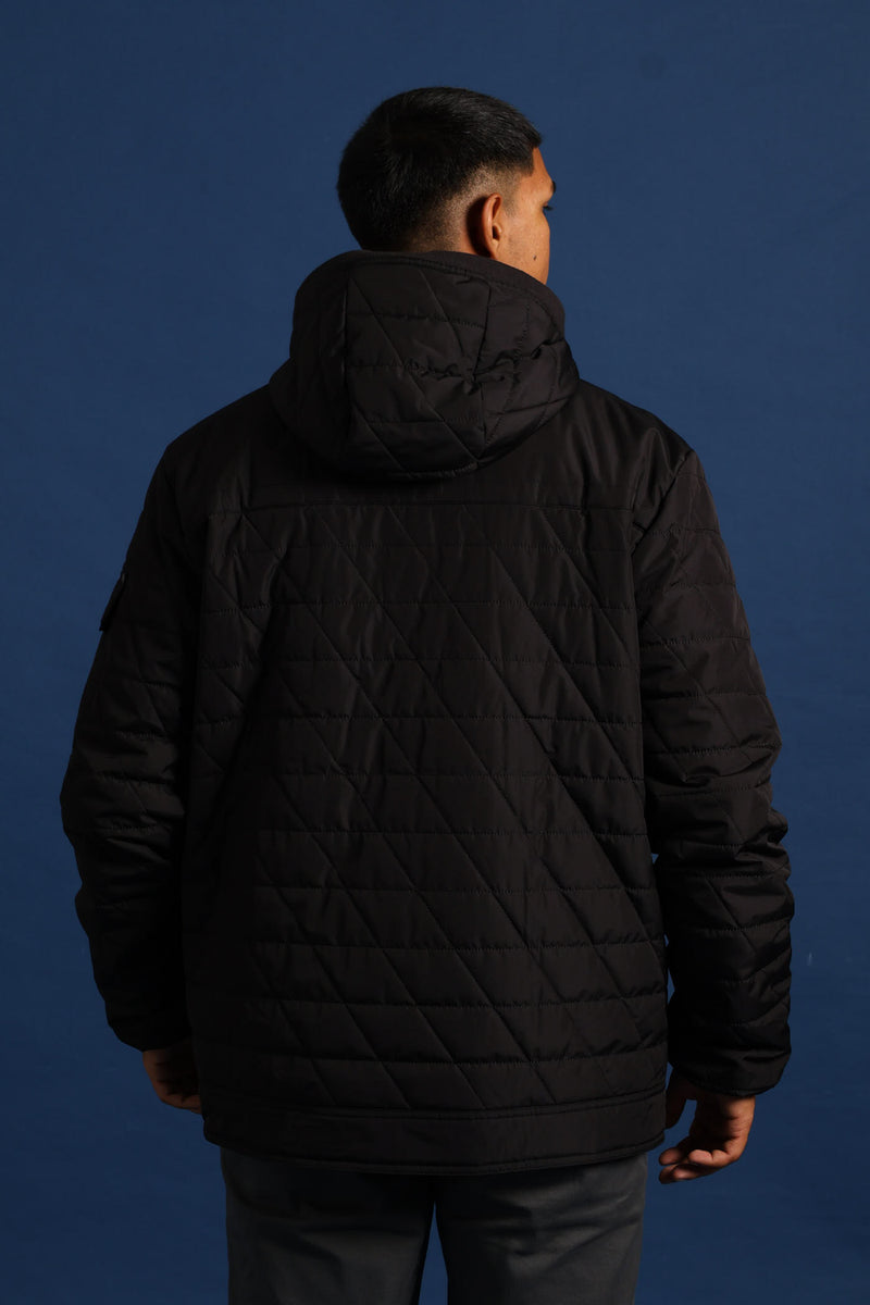 Quilted Utility Jacket - Black