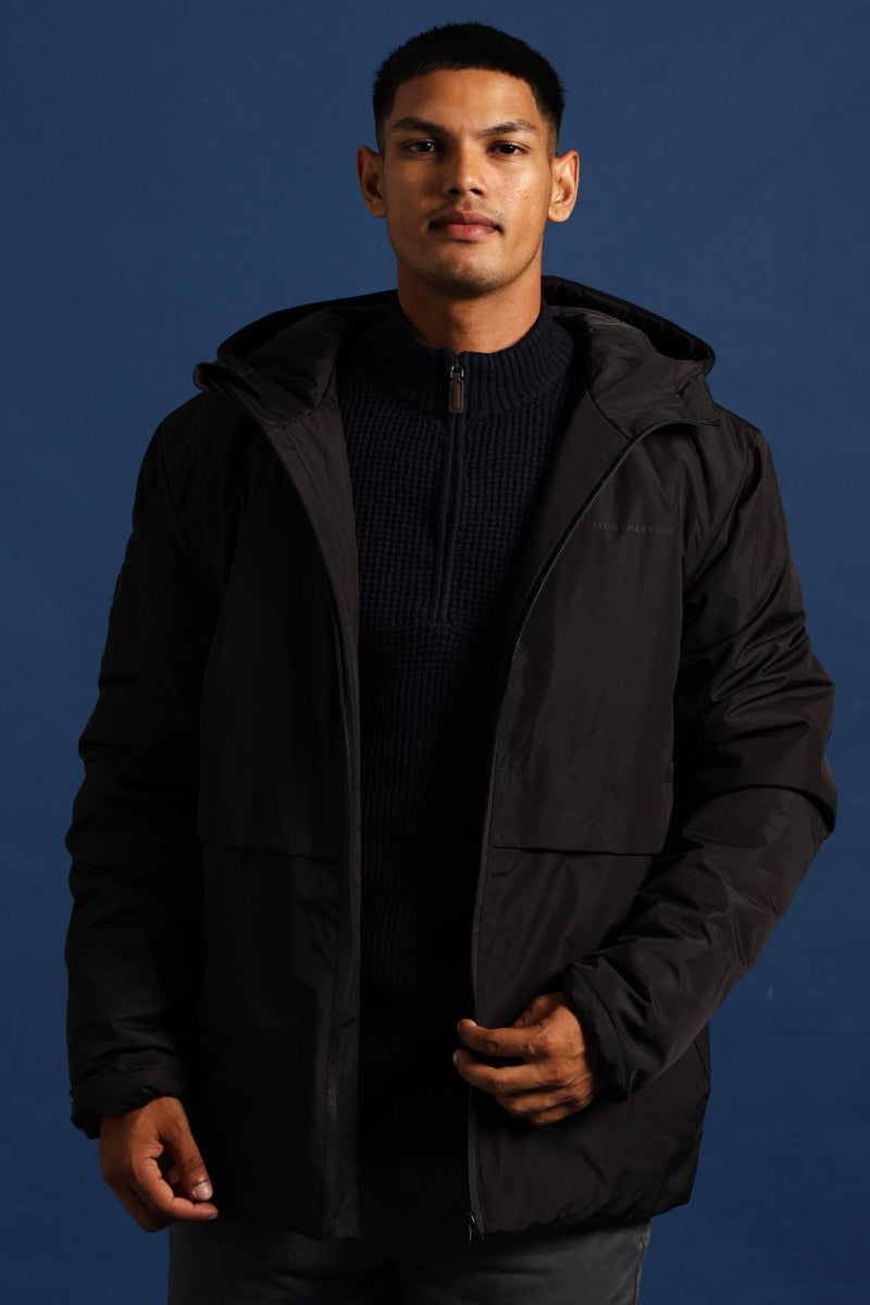 Hooded Shell Jacket - Black