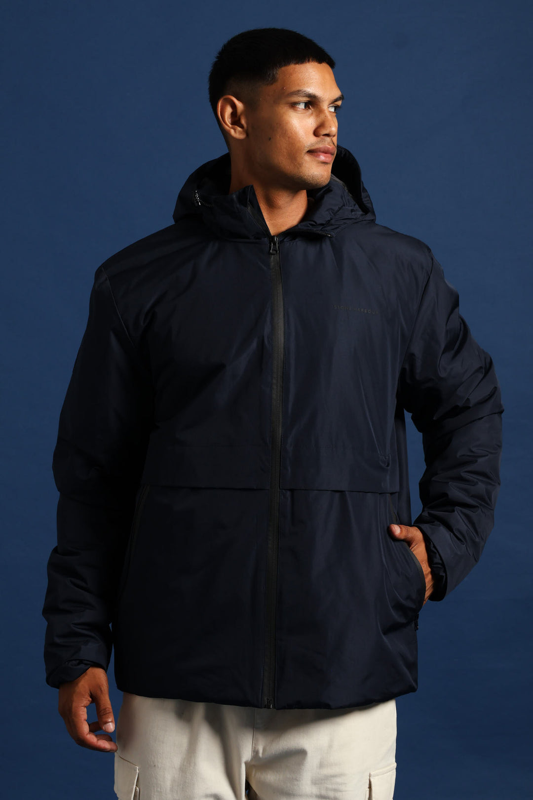 Hooded Shell Jacket - Navy