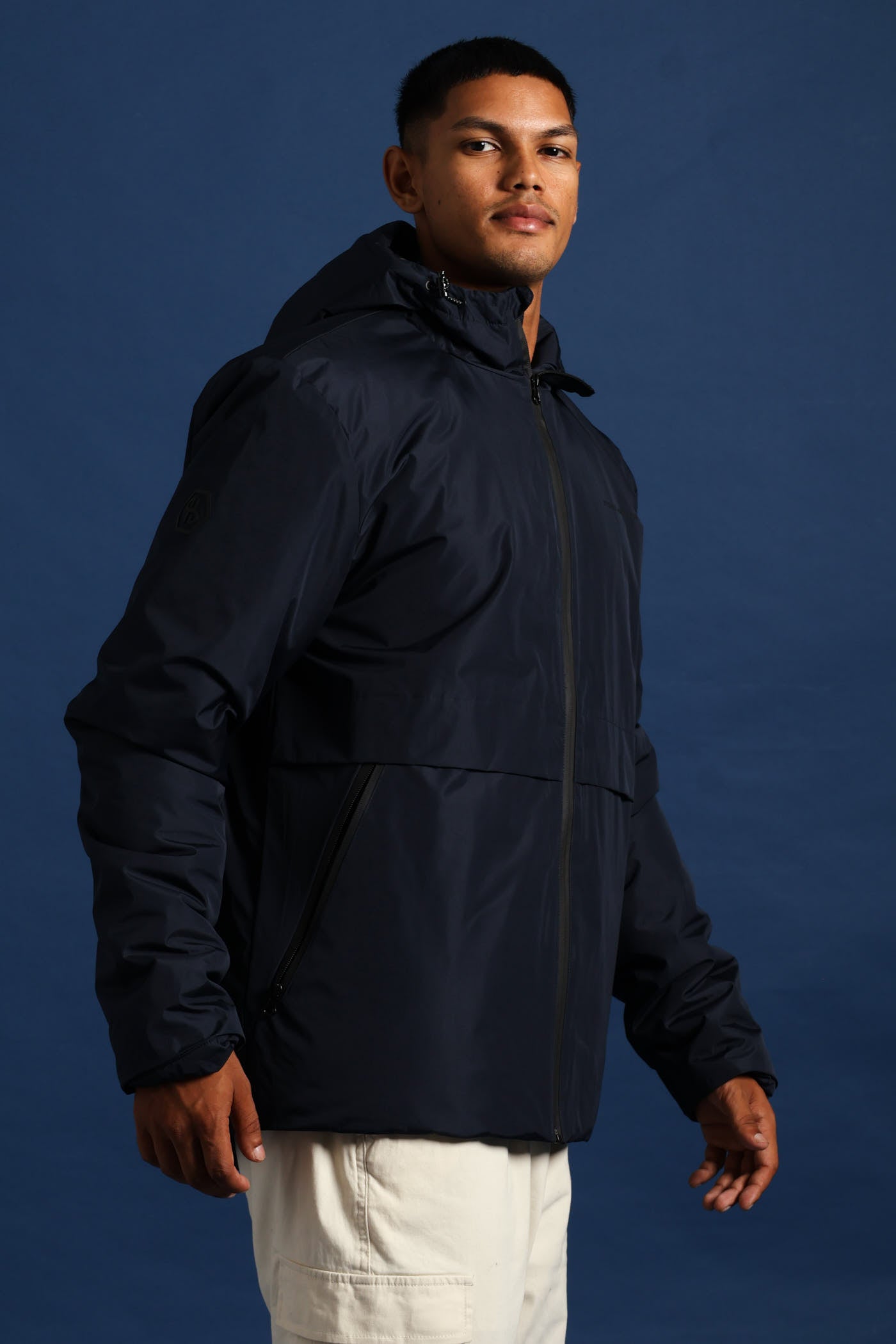 Mens Hooded Shell Jacket - Navy – Edgars