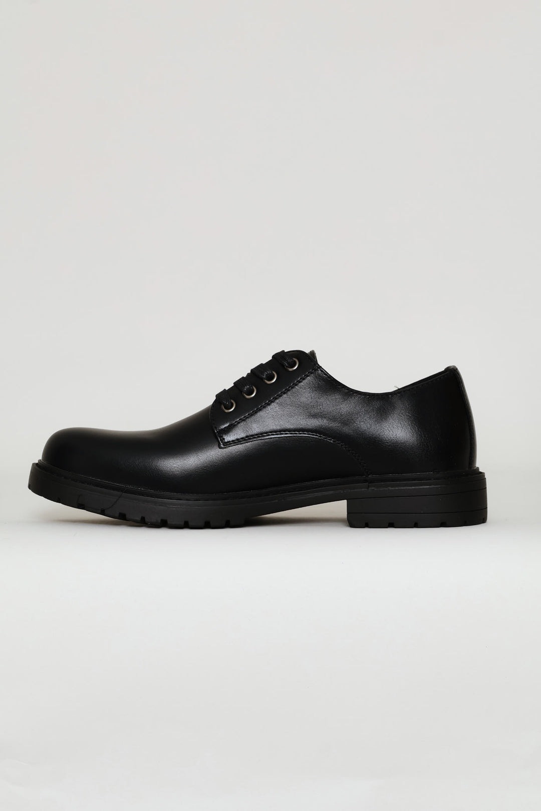 Basic Lace Up Smart Casual Derby Shoe - Black