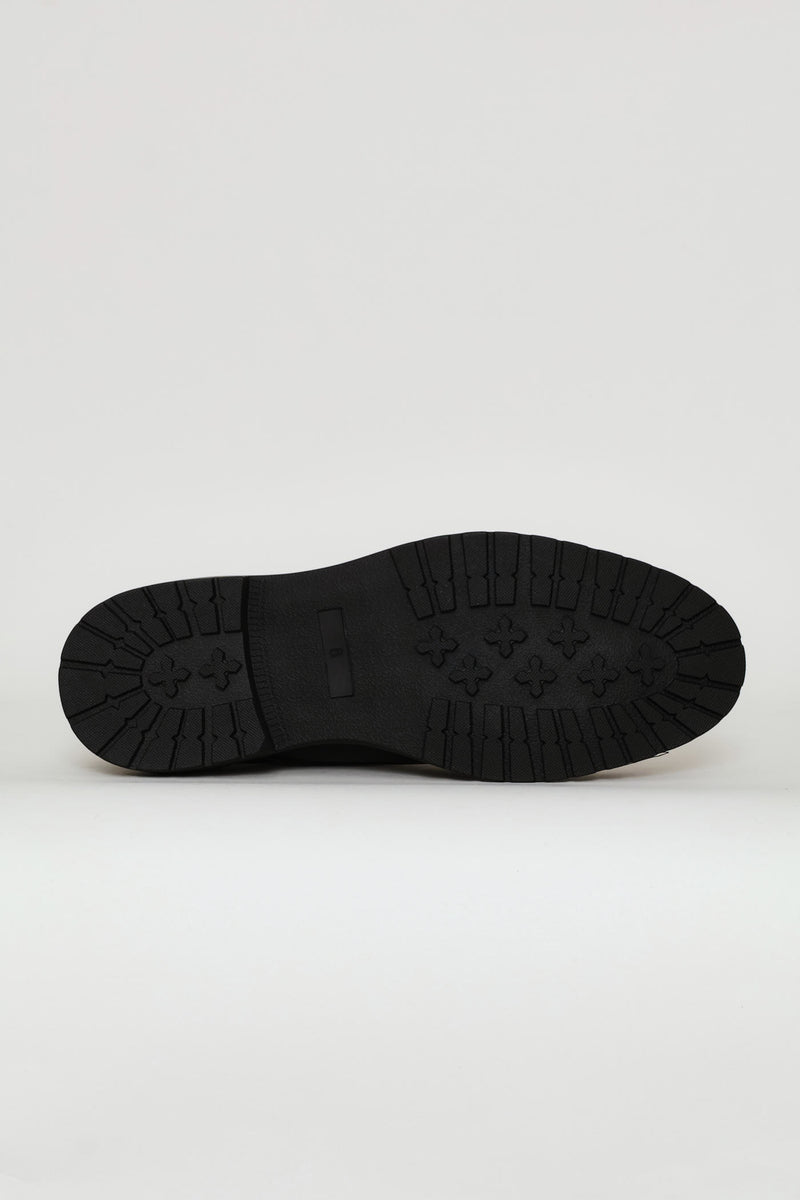 Basic Lace Up Smart Casual Derby Shoe - Black