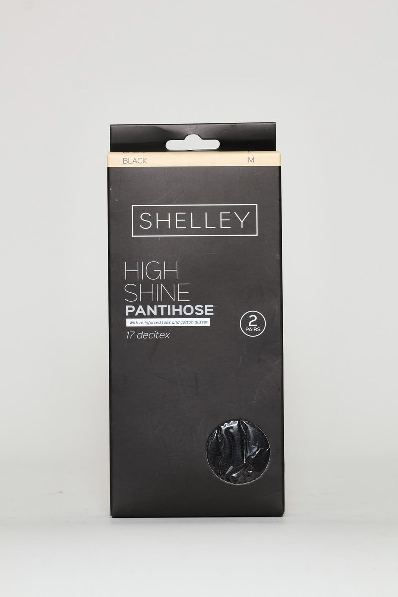 2 Pack Extra Sheer High Shine Stocking - Black