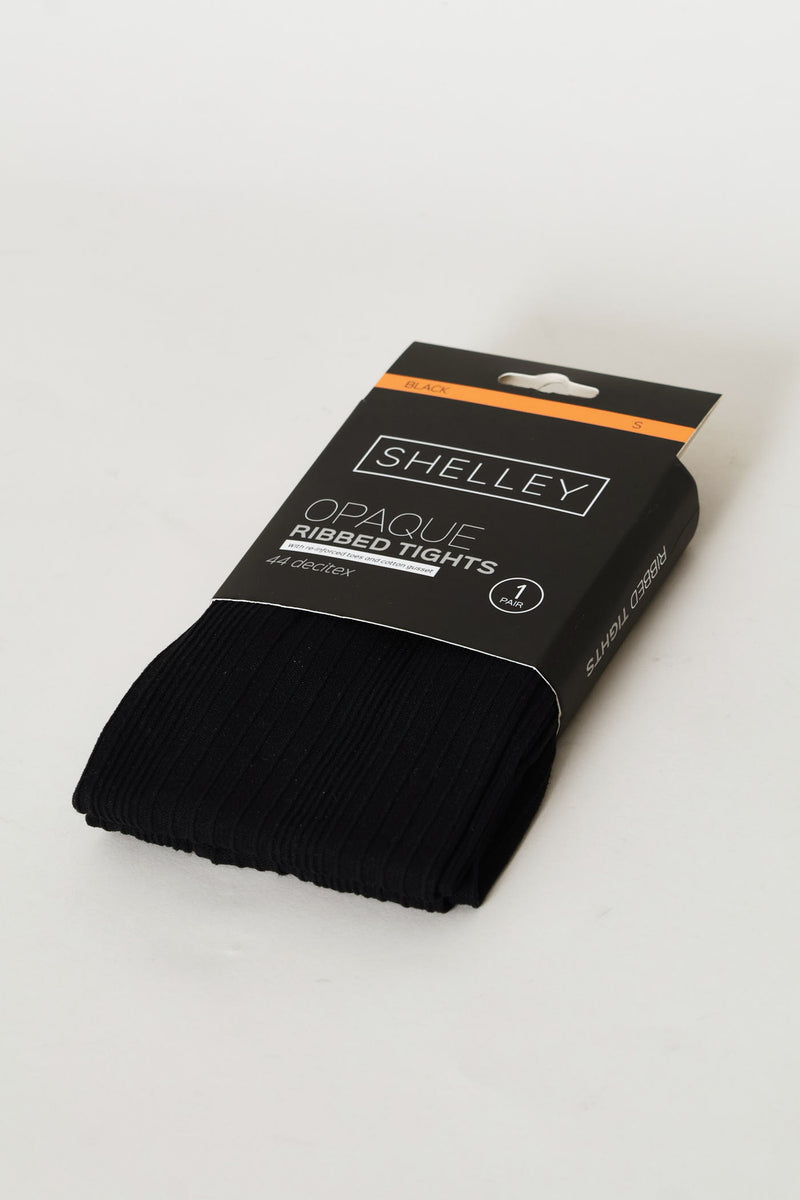 1 Pack Opaque Ribbed Stocking - Black