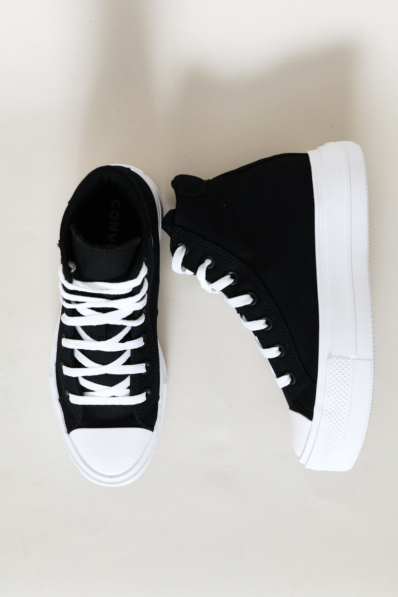 Day One Platform Hi Top Sneaker - Black