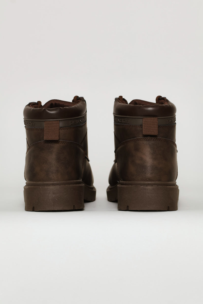 Lace Up Worker Boot - Brown