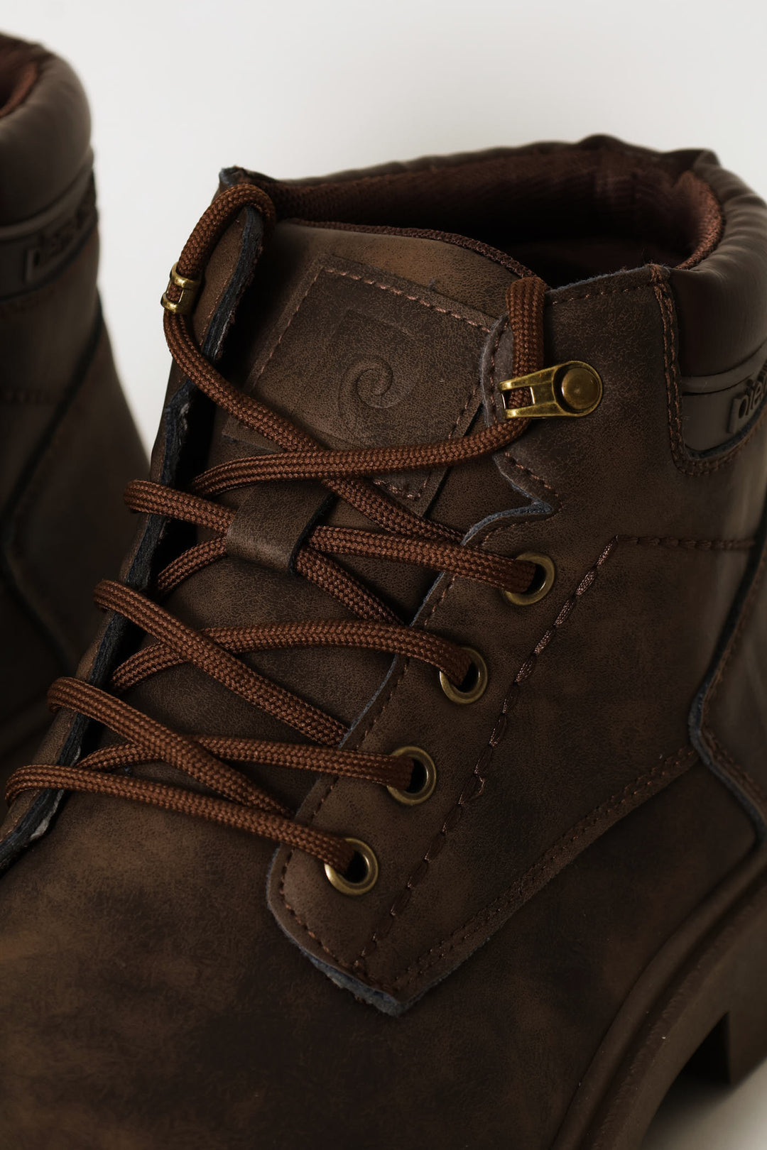 Lace Up Worker Boot - Brown