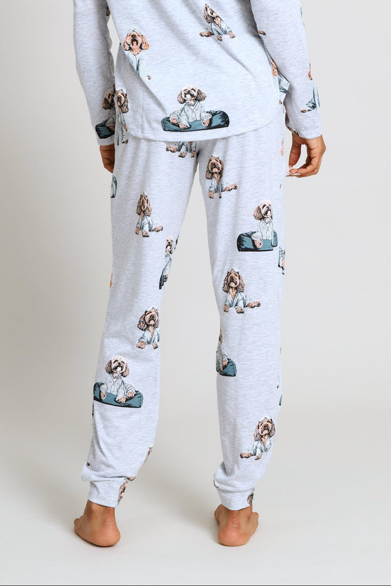 Knit Poodle Sleep Jogger - Grey Melange