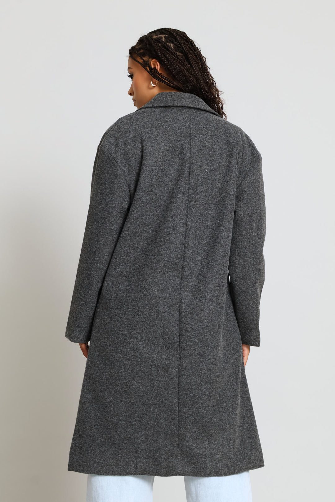 Melton Trench Coat - Charcoal