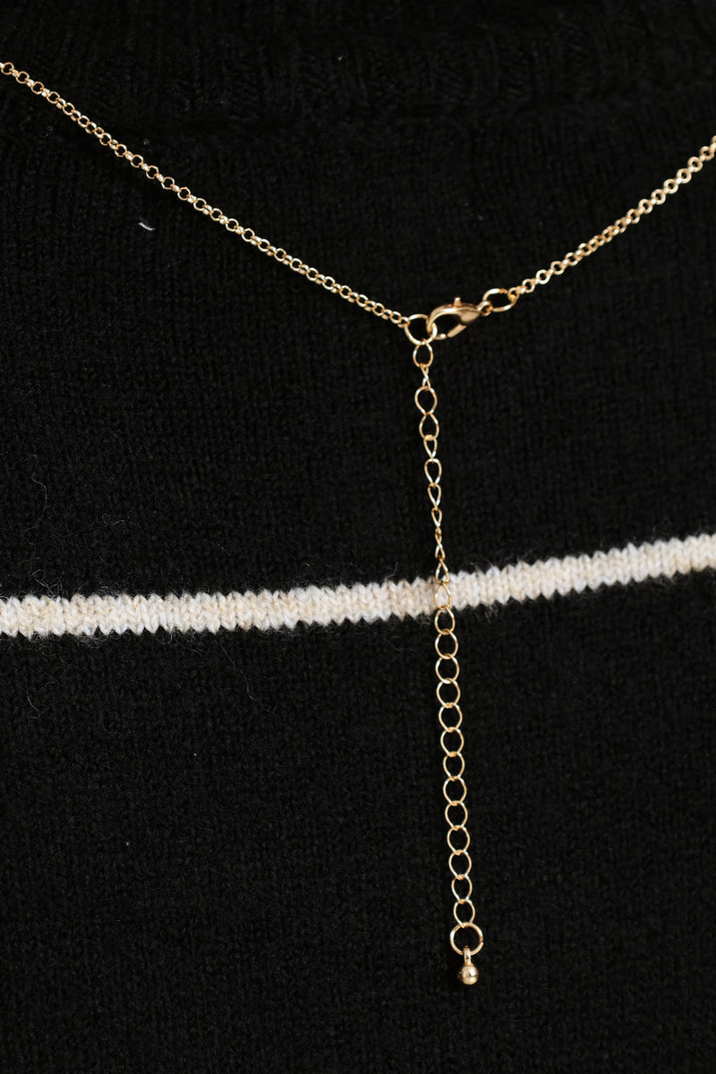 Long Oval Link Pendant Necklace - Gold