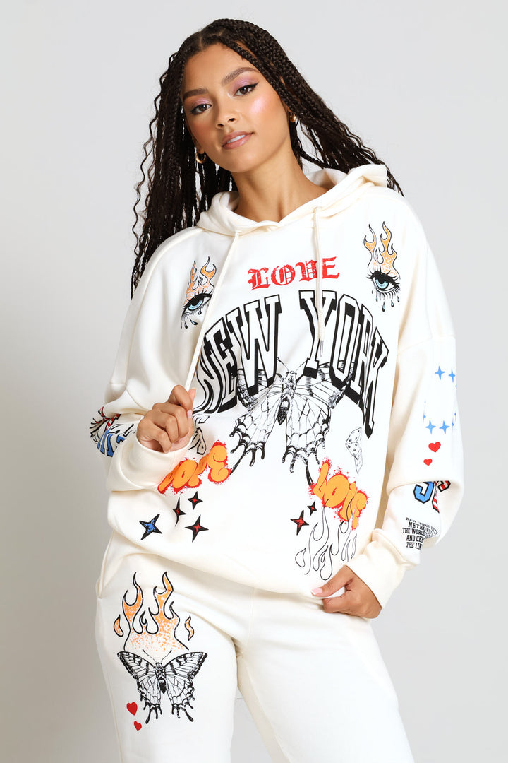 Dope Love Oversized Hoody - Off White