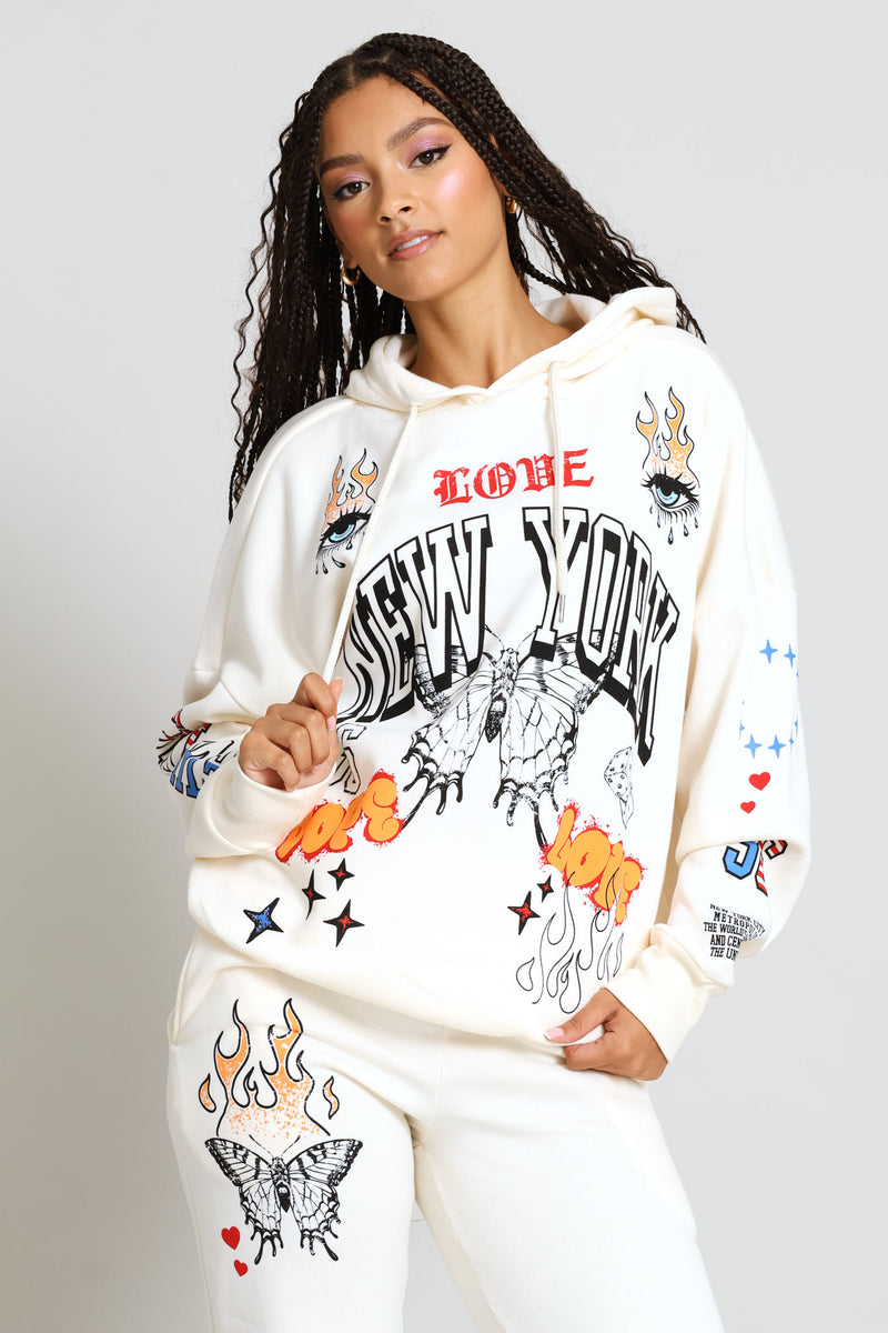 Dope Love Oversized Hoody - Off White