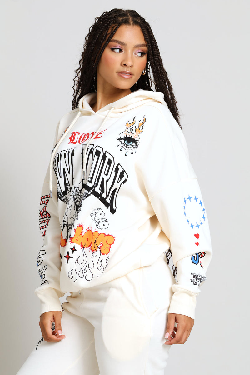 Dope Love Oversized Hoody - Off White
