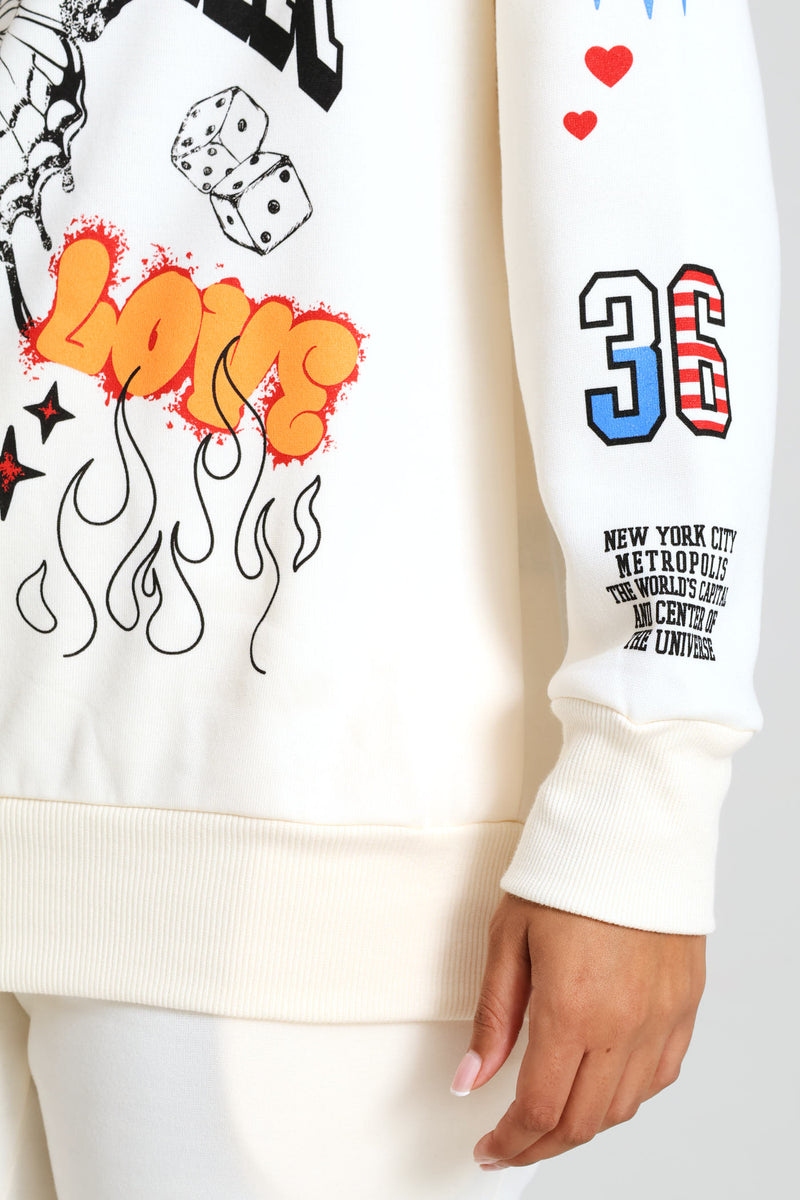 Dope Love Oversized Hoody - Off White