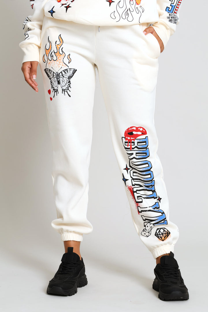 Dope Love Fleece Jogger - Off White