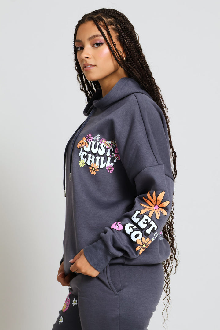 Just Chill Oversized Hoody - Airforce Blue