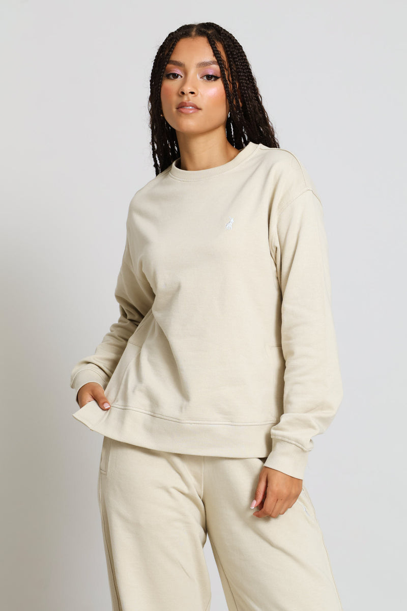 Casey Track Top - Beige