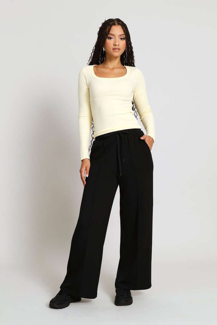 Soft Touch Wide Leg Pants - Black