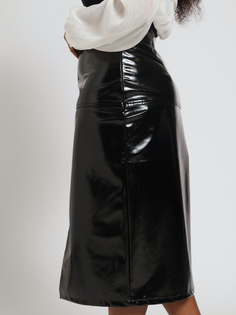 Pencil Midi Skirt - Black