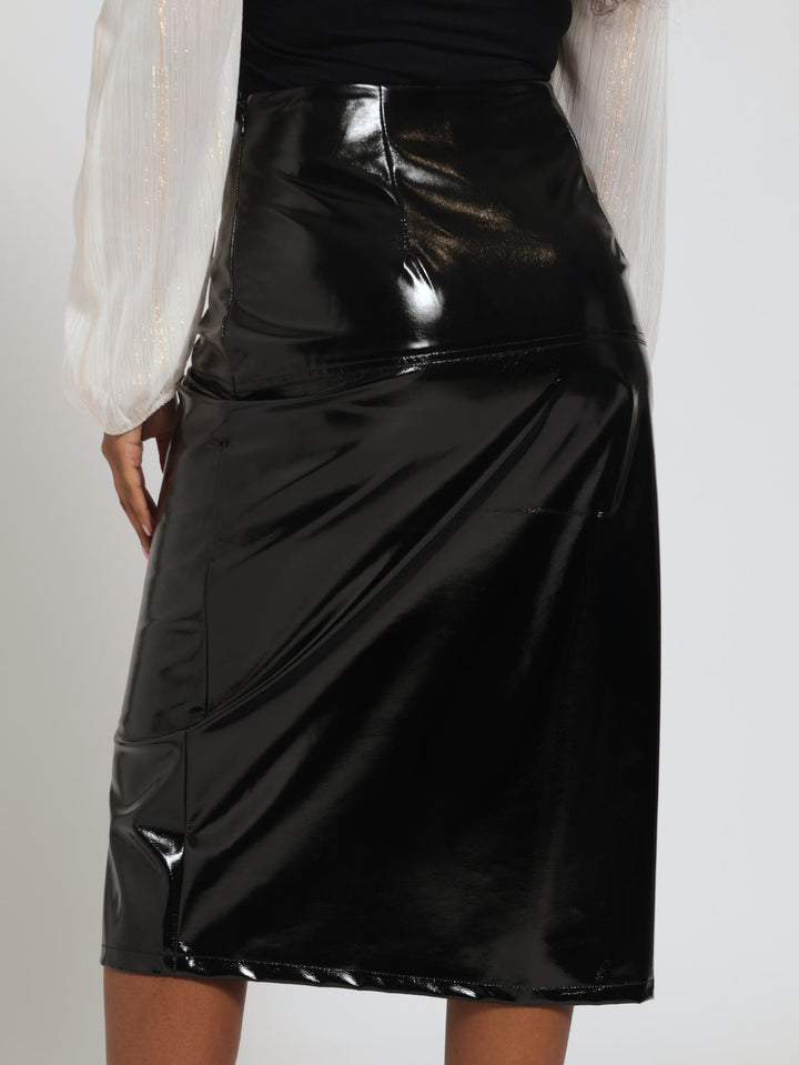 Pencil Midi Skirt - Black