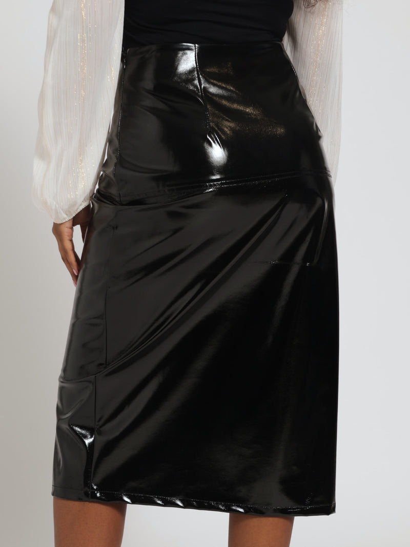 Pencil Midi Skirt - Black