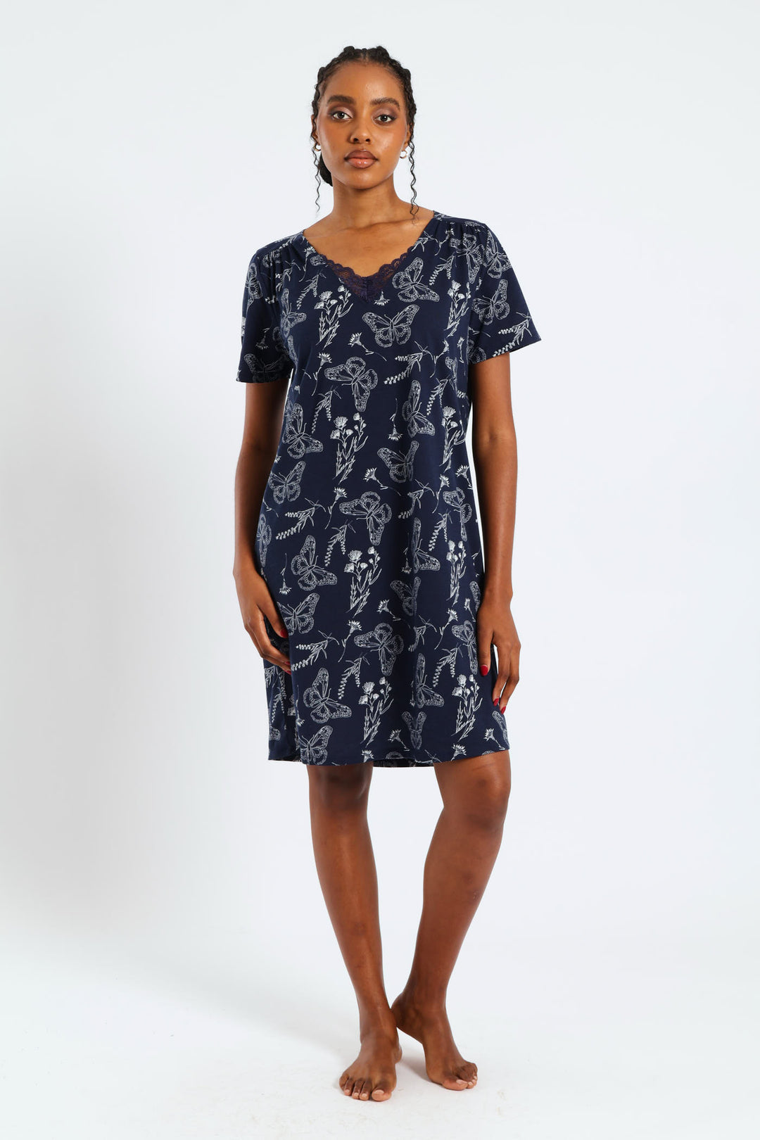 2 Pack Butterflies Sleepshirt - Navy/Light Blue