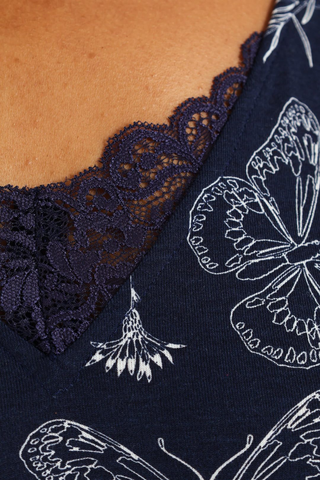 2 Pack Butterflies Sleepshirt - Navy/Light Blue