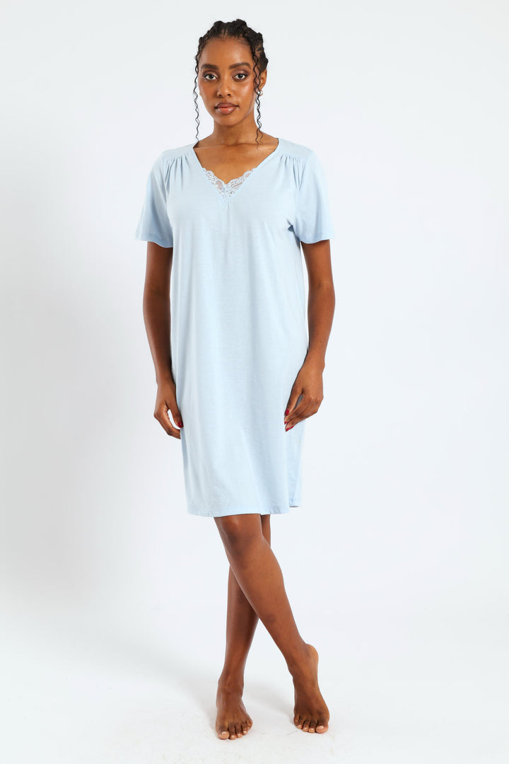 2 Pack Butterflies Sleepshirt - Navy/Light Blue