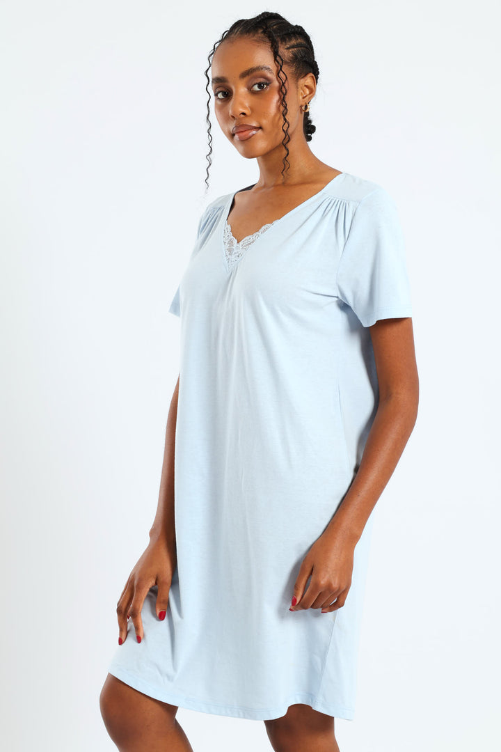 2 Pack Butterflies Sleepshirt - Navy/Light Blue