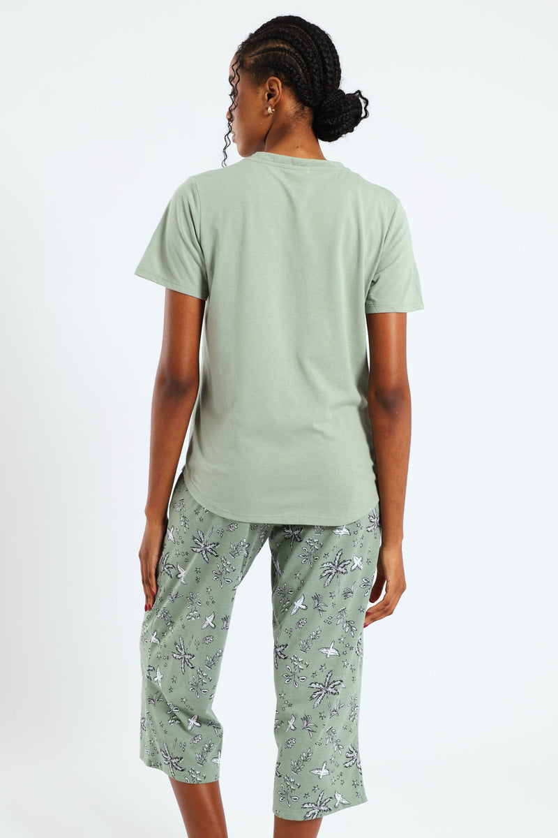 Live Your Dream Capri Palm Set - Mid Green