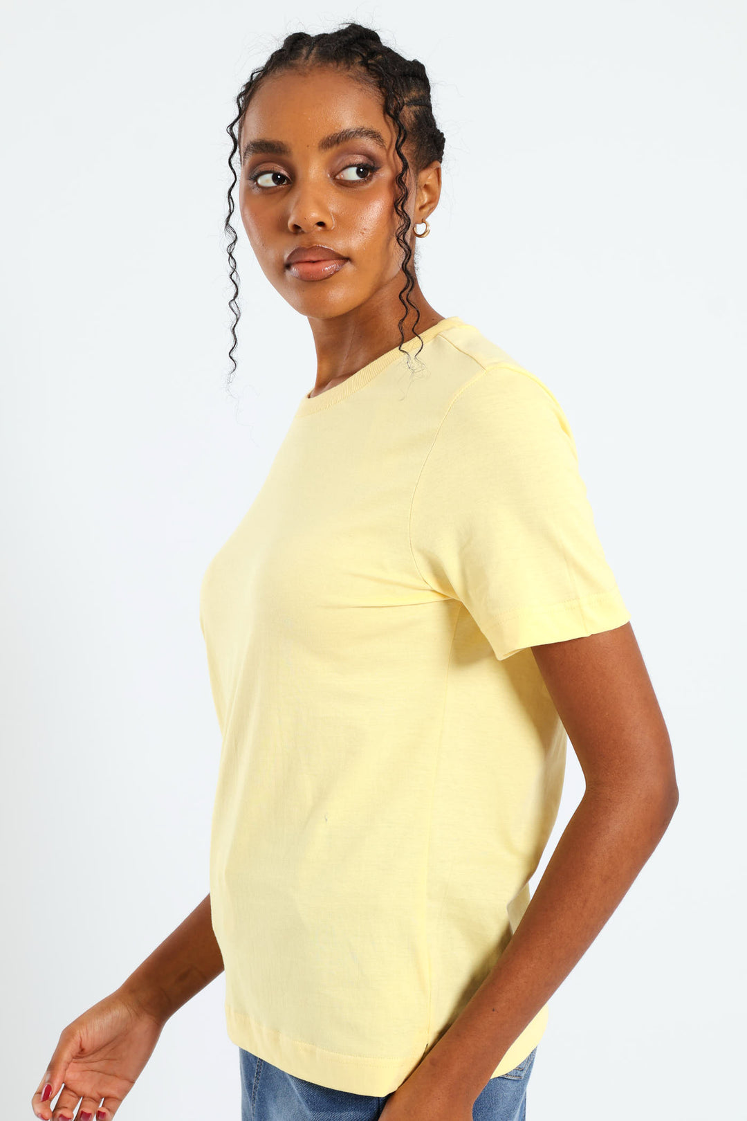 Cotton Boxy Tee - Light Yellow