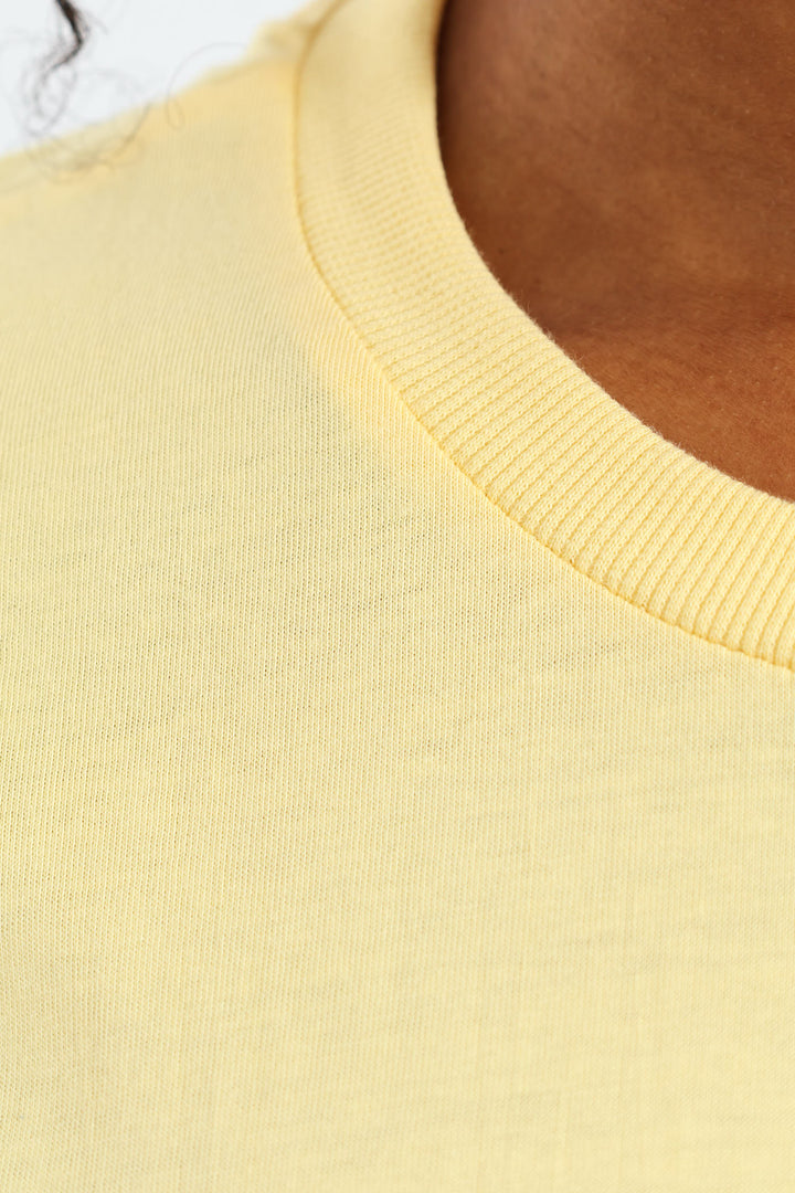 Cotton Boxy Tee - Light Yellow
