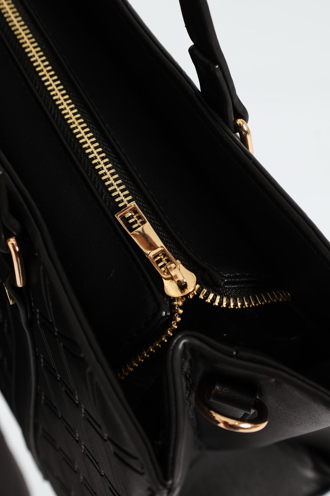 Geo Embossed Square Shopper Bag - Black