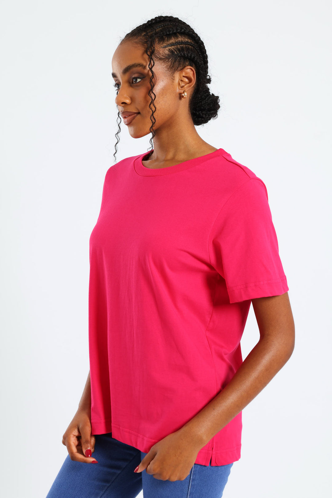 Cotton Boxy Tee - Magenta