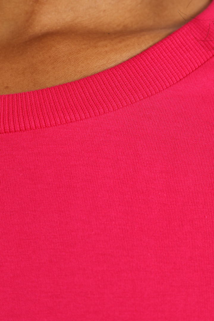 Cotton Boxy Tee - Magenta