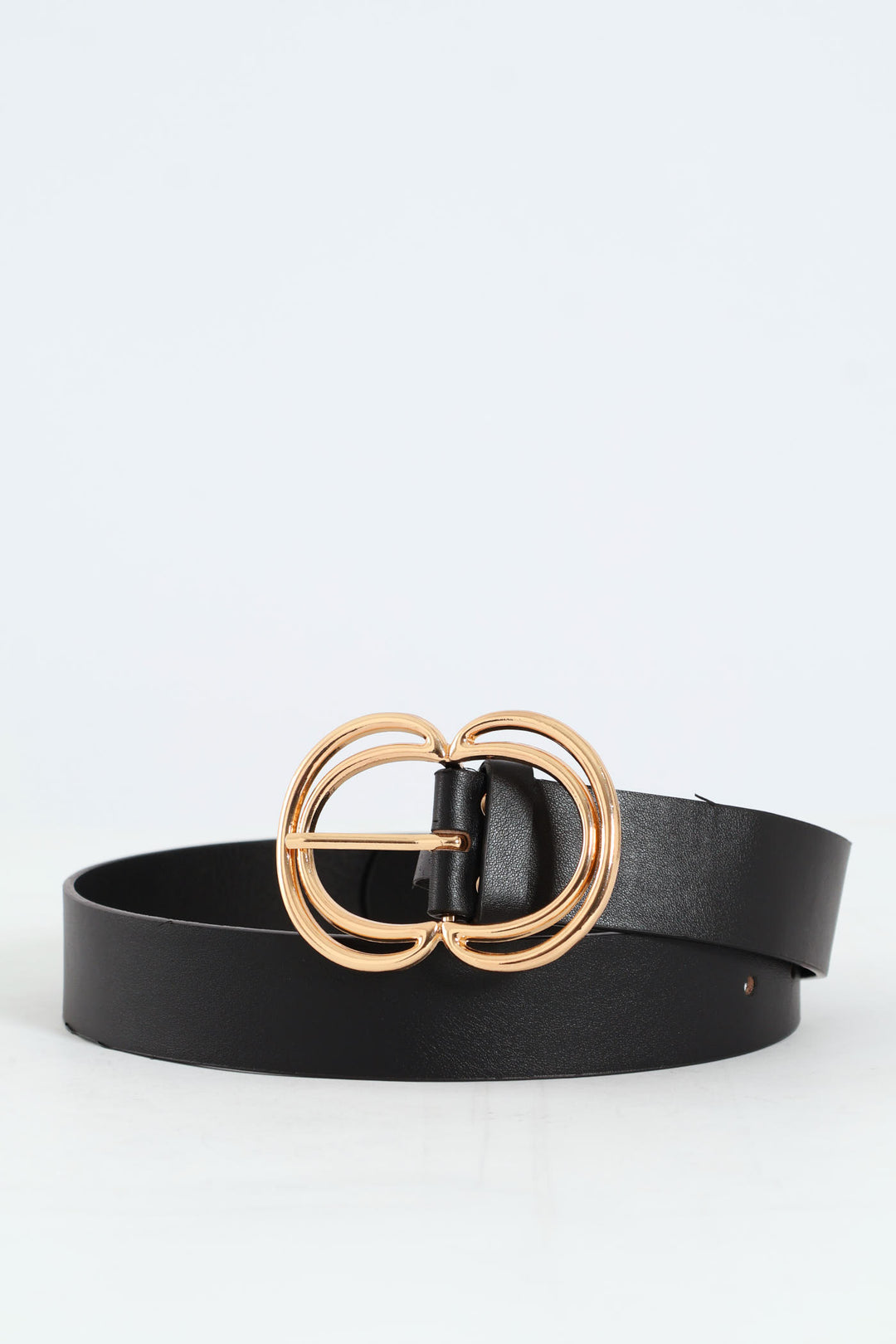 Double Buckle Fashion Belt - Black