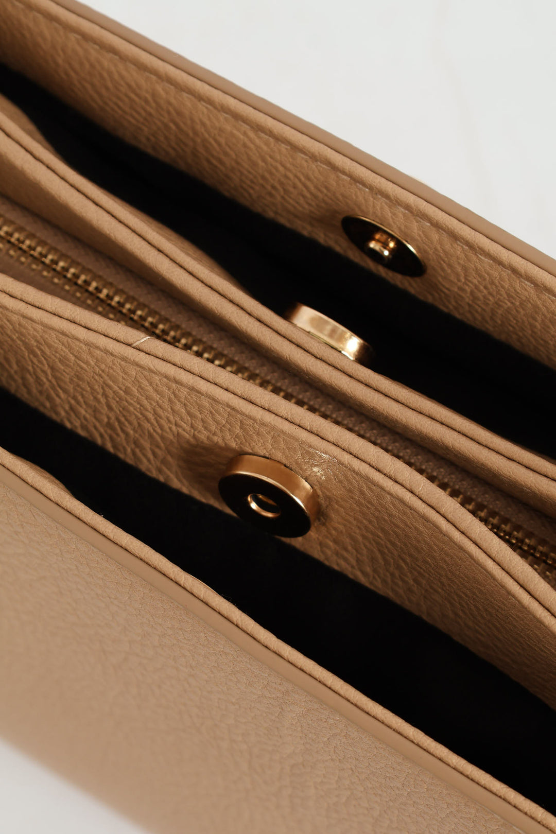 Multi-Compartment Crossbody Bag - Taupe