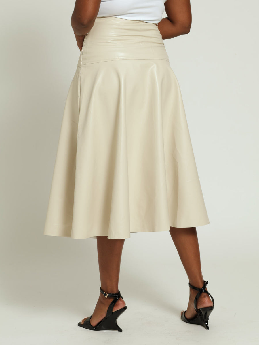 Mid Length Skirt - Bone